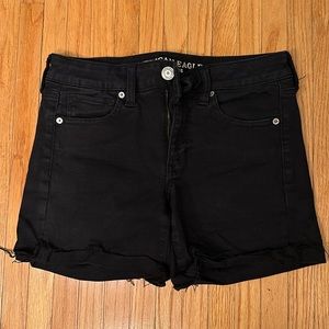 American Eagle black jean shorts, gently worn a few times, midi style, size 8